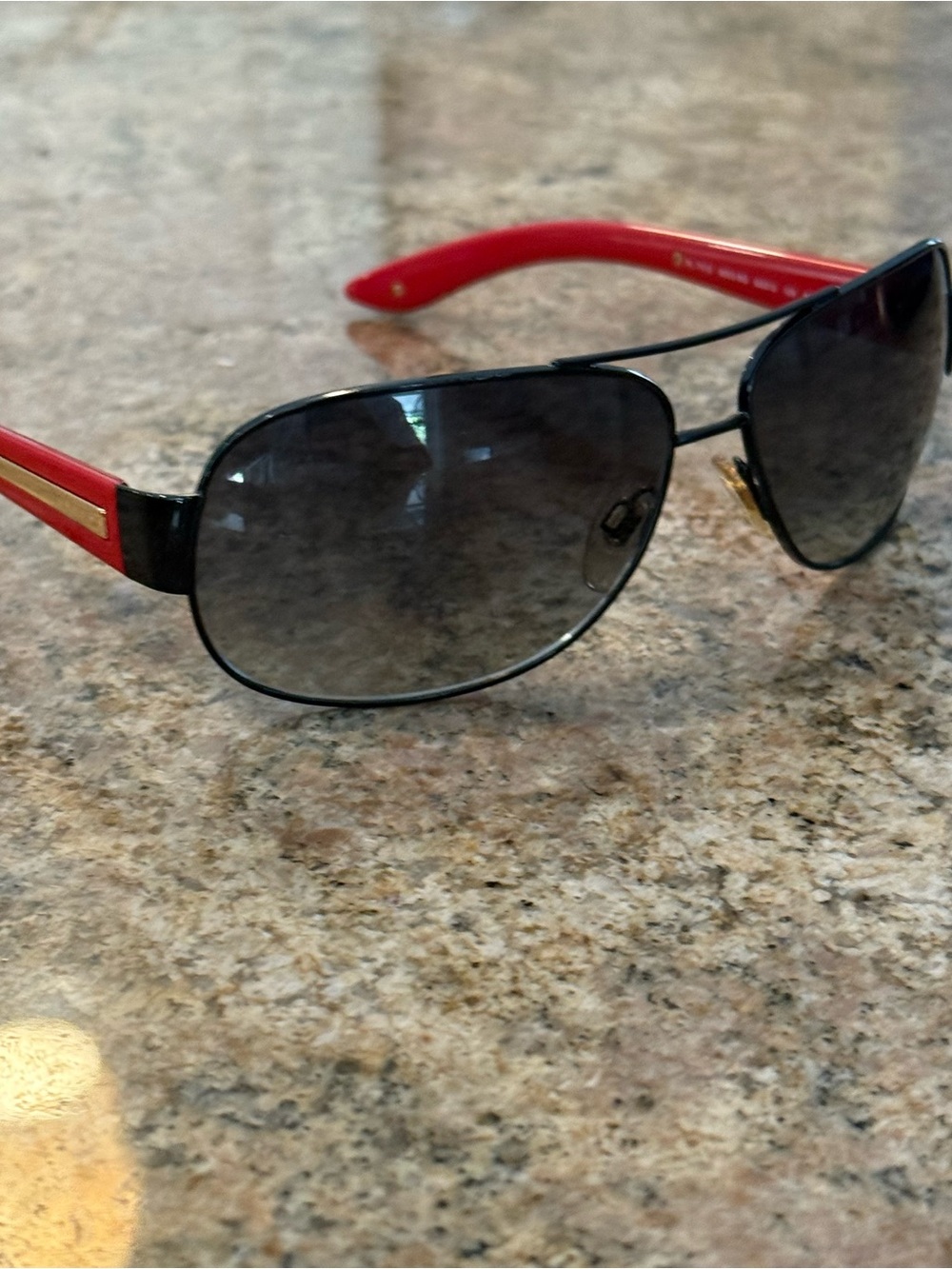 Ralph Lauren RL7012 Red Black Aviator Sunglasses Italy - Picture 9 of 10